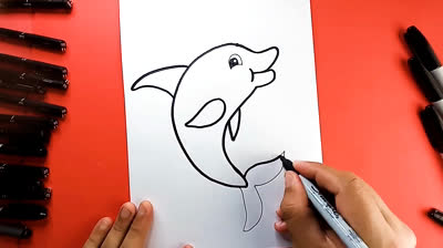 Cómo Dibujar Fácil Un Delfín - Tutoriales Paso a Paso