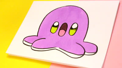 Dibujos para colorear Kawaii: Pulpo | Dibujos de Kawaii Fáciles