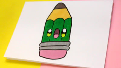 Dibujos para colorear Kawaii: Lápiz | Dibujos de Kawaii Fáciles