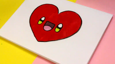 Dibujos para colorear Kawaii: Corazón | Dibujos de Kawaii Fáciles