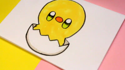 Dibujos para colorear Kawaii: Pollito | Dibujos de Kawaii Fáciles