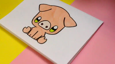 Dibujos para colorear Kawaii: Cerdito | Dibujos de Kawaii Fáciles