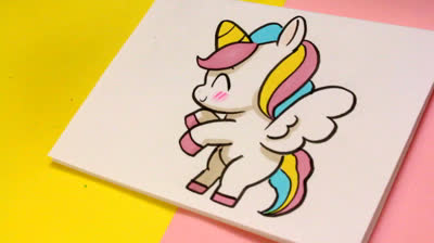 Dibujos para colorear Kawaii: Unicornio | Dibujos de Kawaii Fáciles